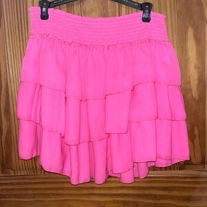 Bright Pink Layered tiered Skirt
